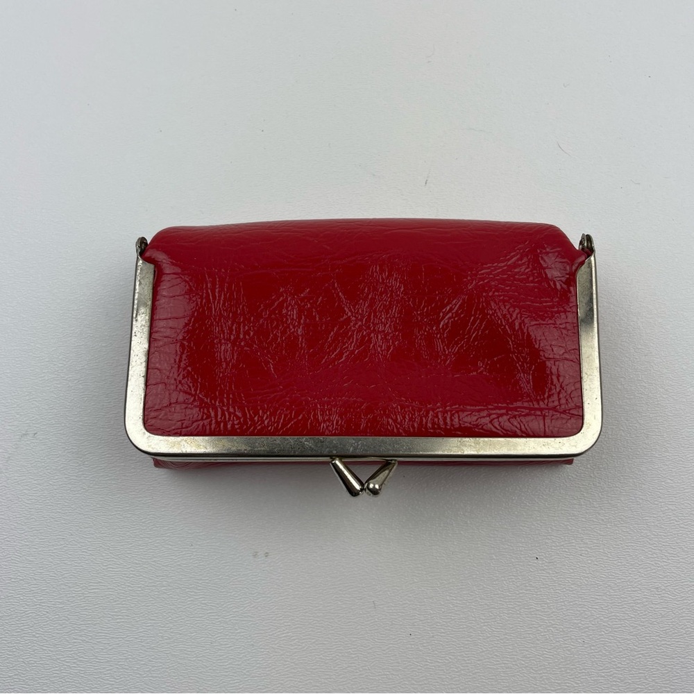 MELE Red Patent Cowhide Leather Coin Purse Wallet Vintage